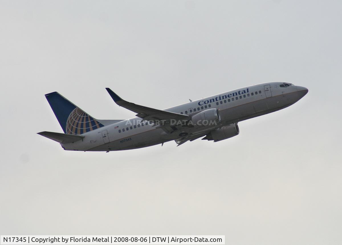N17345, 1987 Boeing 737-3TO C/N 23583, Continental