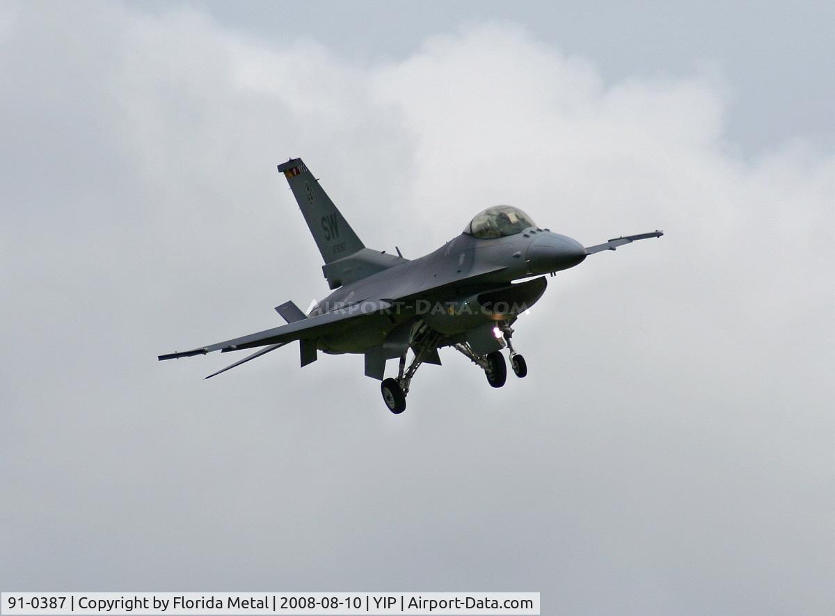 91-0387, 1991 General Dynamics F-16CM Fighting Falcon C/N CC-85, F-16C Falcon