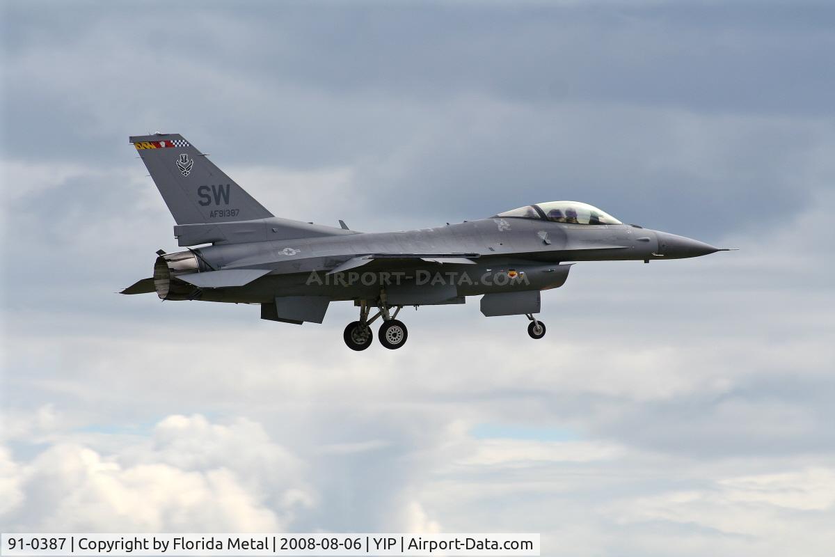 91-0387, 1991 General Dynamics F-16CM Fighting Falcon C/N CC-85, F-16C Falcon