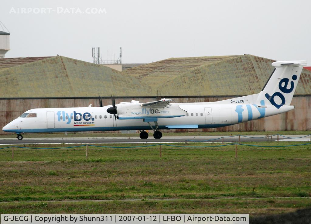 G-JECG, 2004 De Havilland Canada DHC-8-402Q Dash 8 C/N 4098, Ready for departure rwy 32R