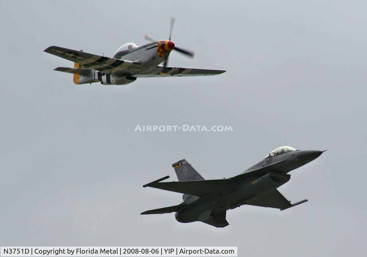 N3751D, 1944 North American P-51D Mustang C/N 122-39665, P-51D Hurry Home Honey with F-16