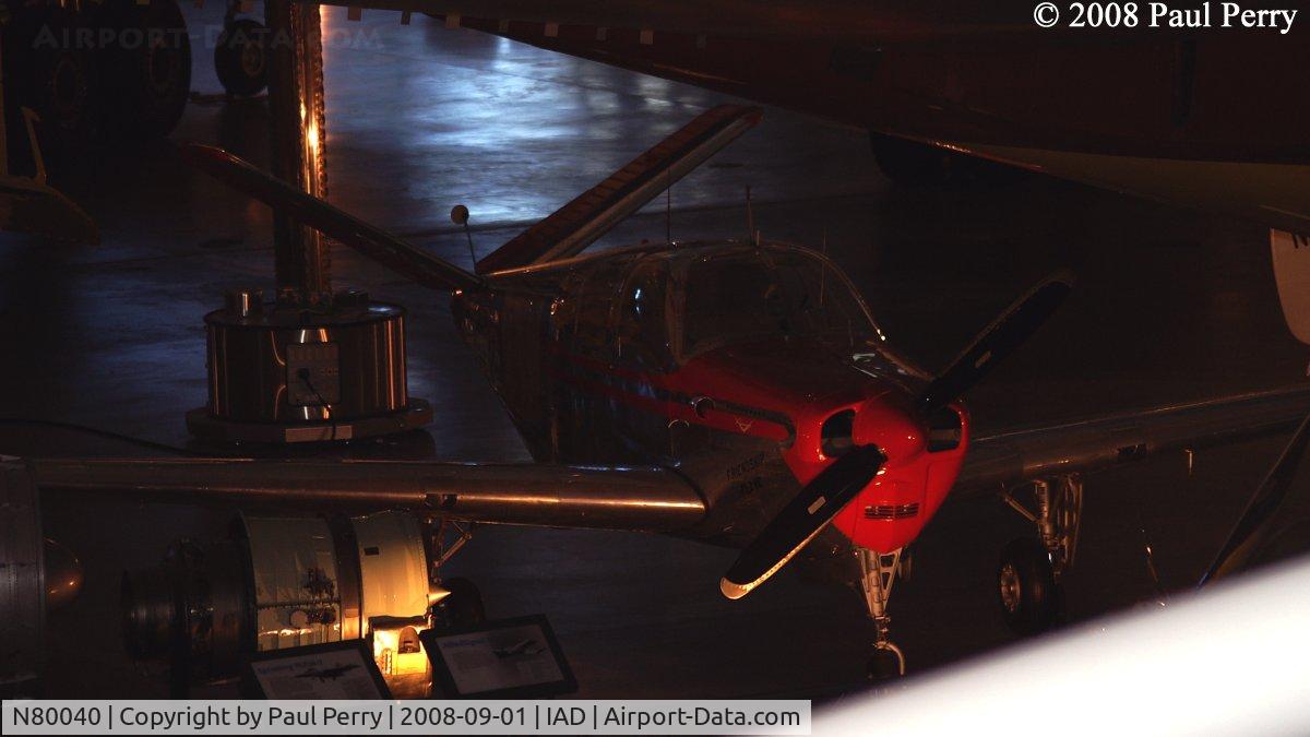 N80040, 1947 Beech 35 Bonanza C/N N80040, From the walkway, with the spotlights glowing