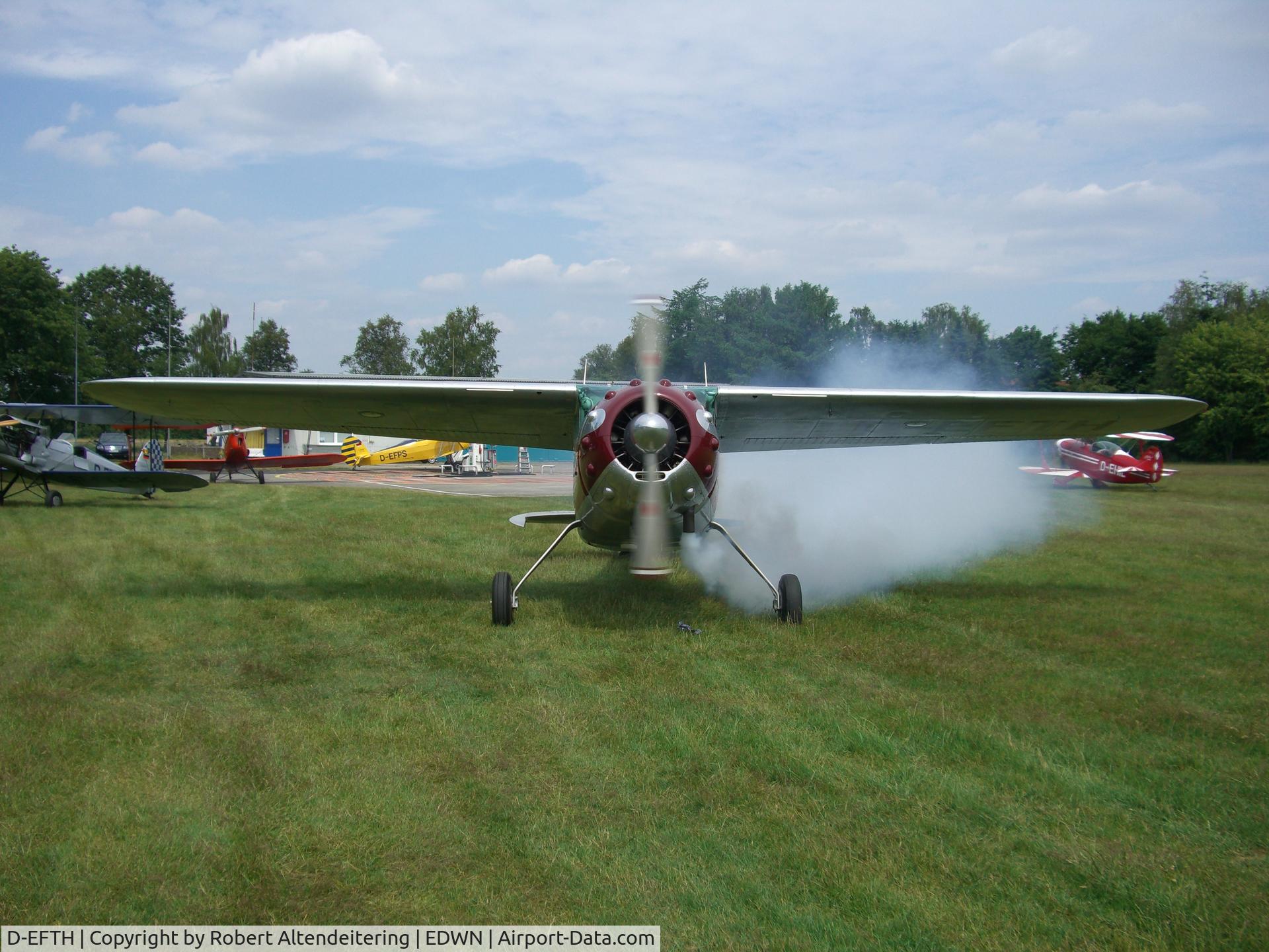 D-EFTH, 1953 Cessna 195B Businessliner C/N 16087, EDWN Nordhorn-Lingen Eng. started
