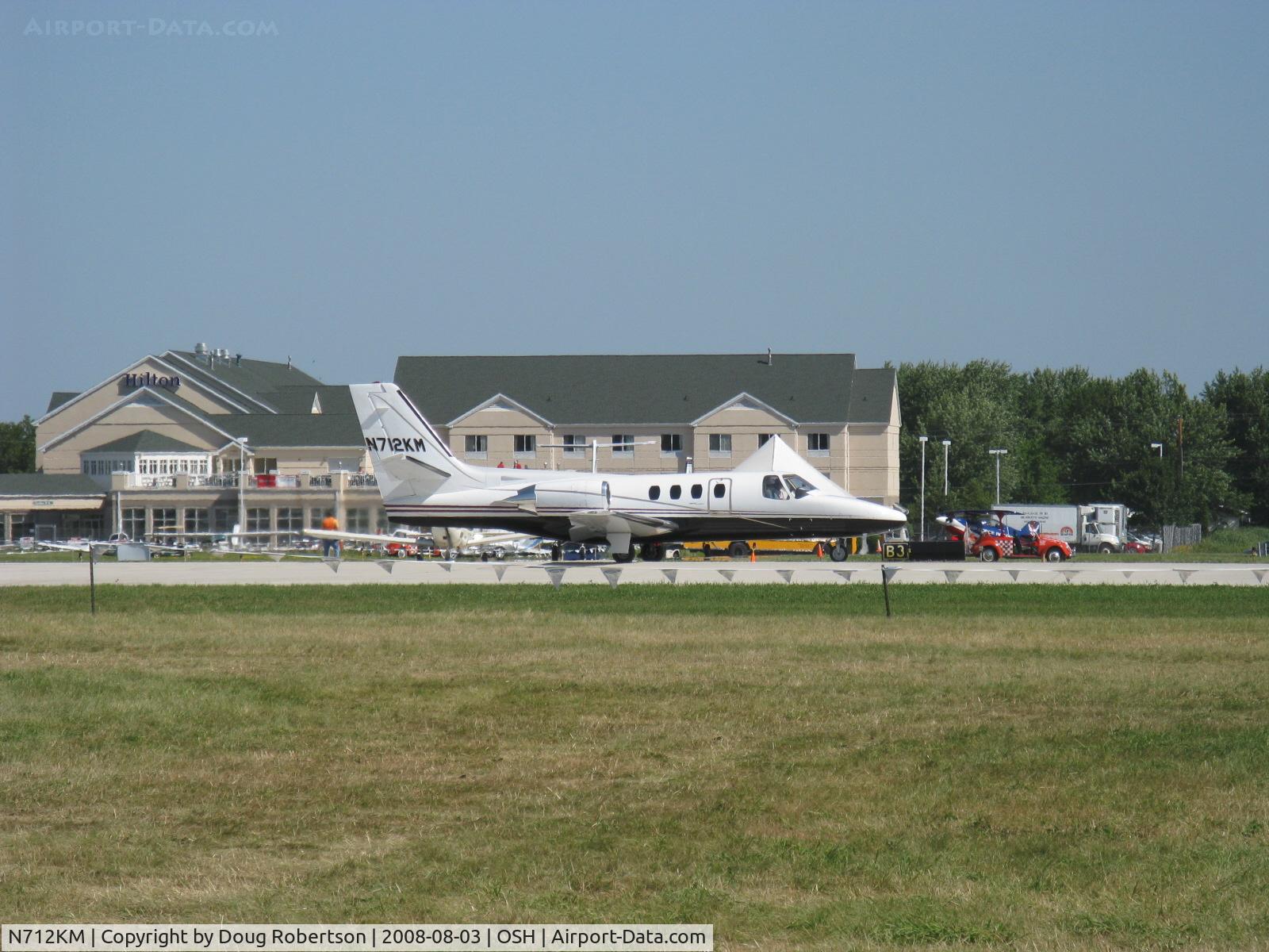 N712KM, 1977 Cessna 500 C/N 500-0348, 1977 Cessna CITATION 500, two P&W JT15D-1A turbofans 2,200 lb st for takeoff each, takeoff roll Rwy 09