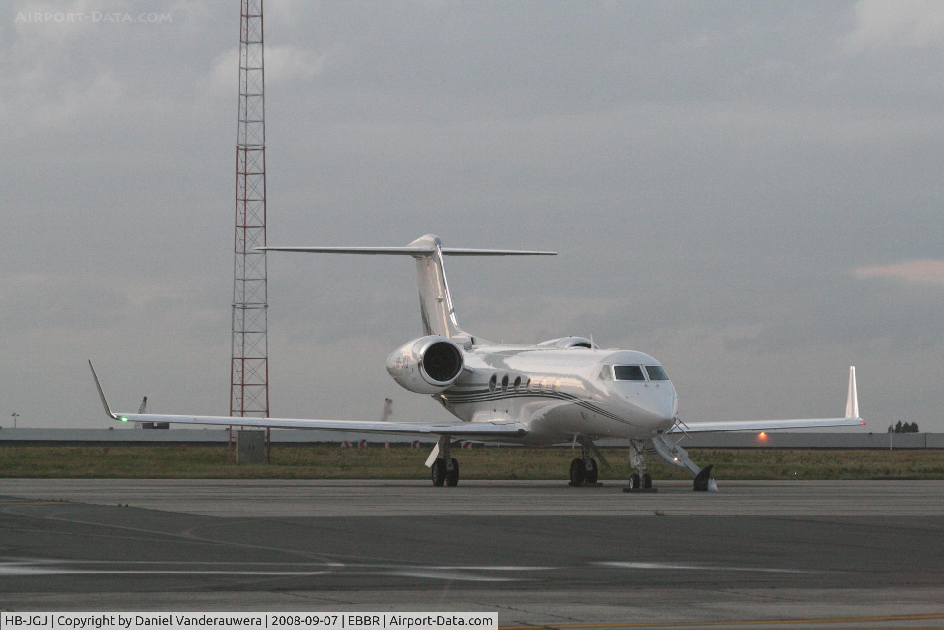 HB-JGJ, 2008 Gulfstream Aerospace GIV-X (G450) C/N 4122, parked on General Aviation apron (Abelag)