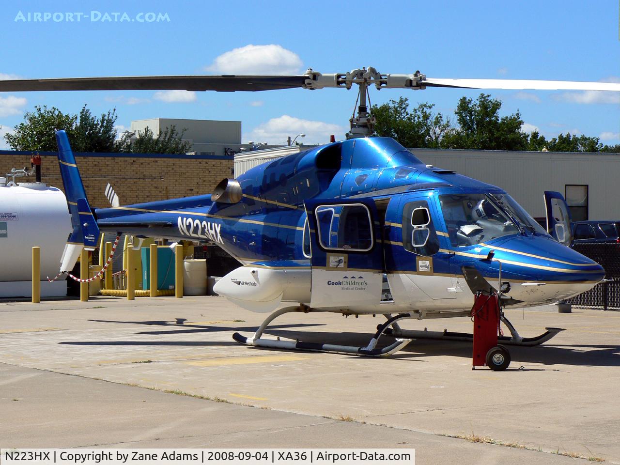 N223HX, 1984 Bell 222U C/N 47511, Cook Children's Hospital Helo on the pad in Ft. Worth.