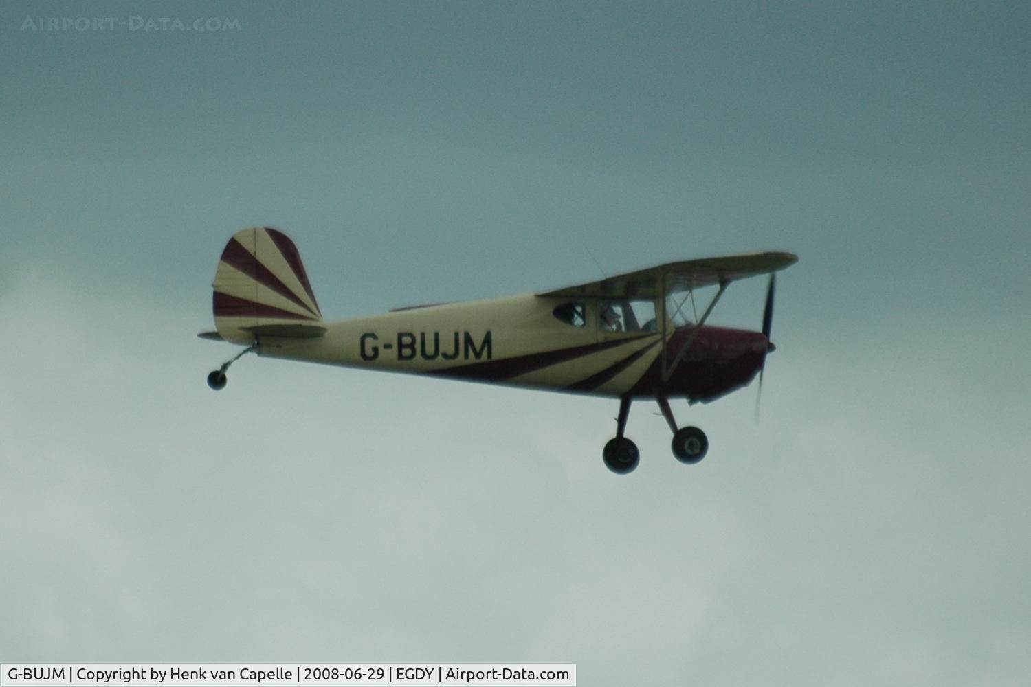 G-BUJM, 1946 Cessna 120 C/N 11784, Cessna 120 overflying RNAS Yeovilton, Somerset, UK