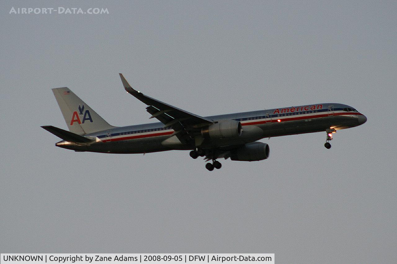 UNKNOWN, , American Airlines 757 Landing 13R at DFW - taken from Southlake Carrol High School football stadium during the Friday night game.
