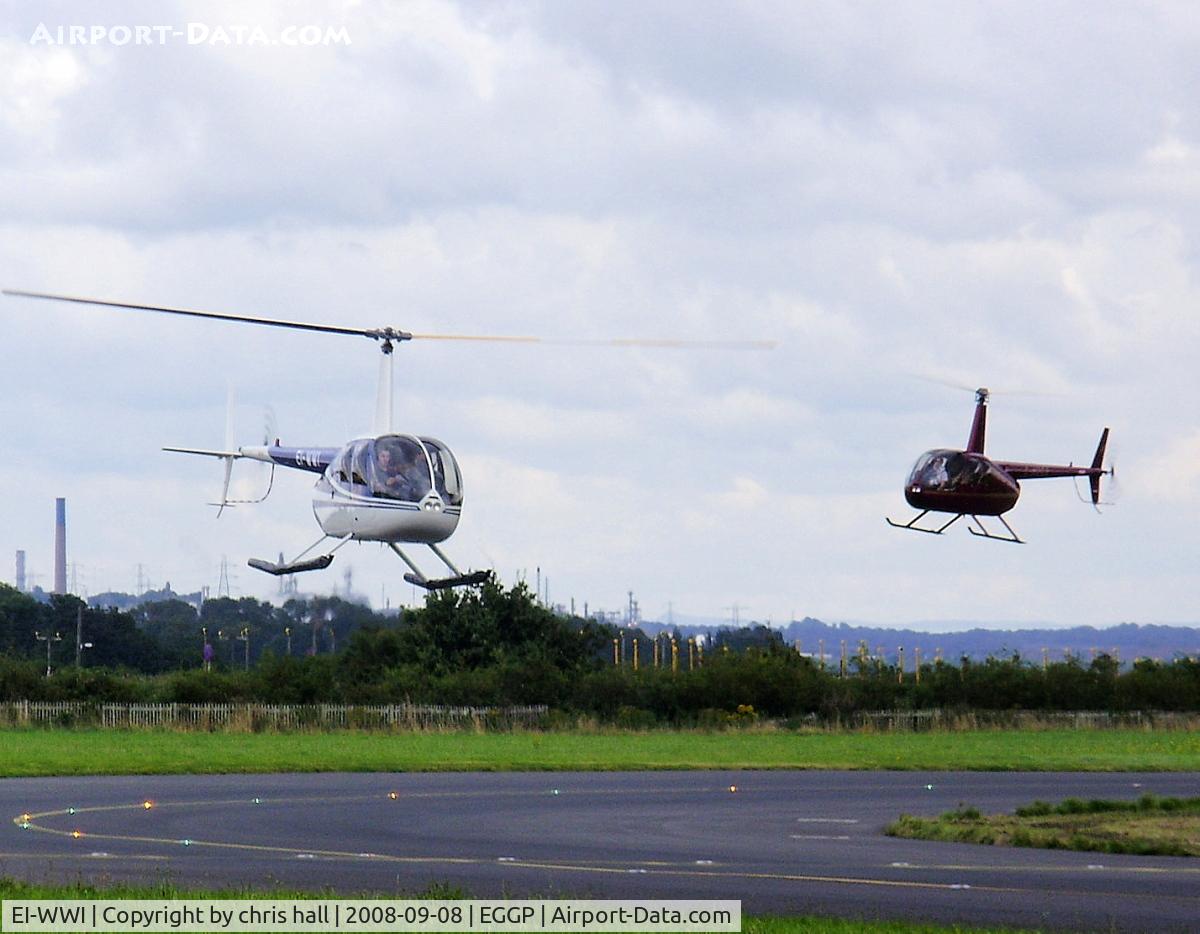 EI-WWI, 2007 Robinson R44 Clipper II C/N 11799, arriving with R-44 G-HOCA