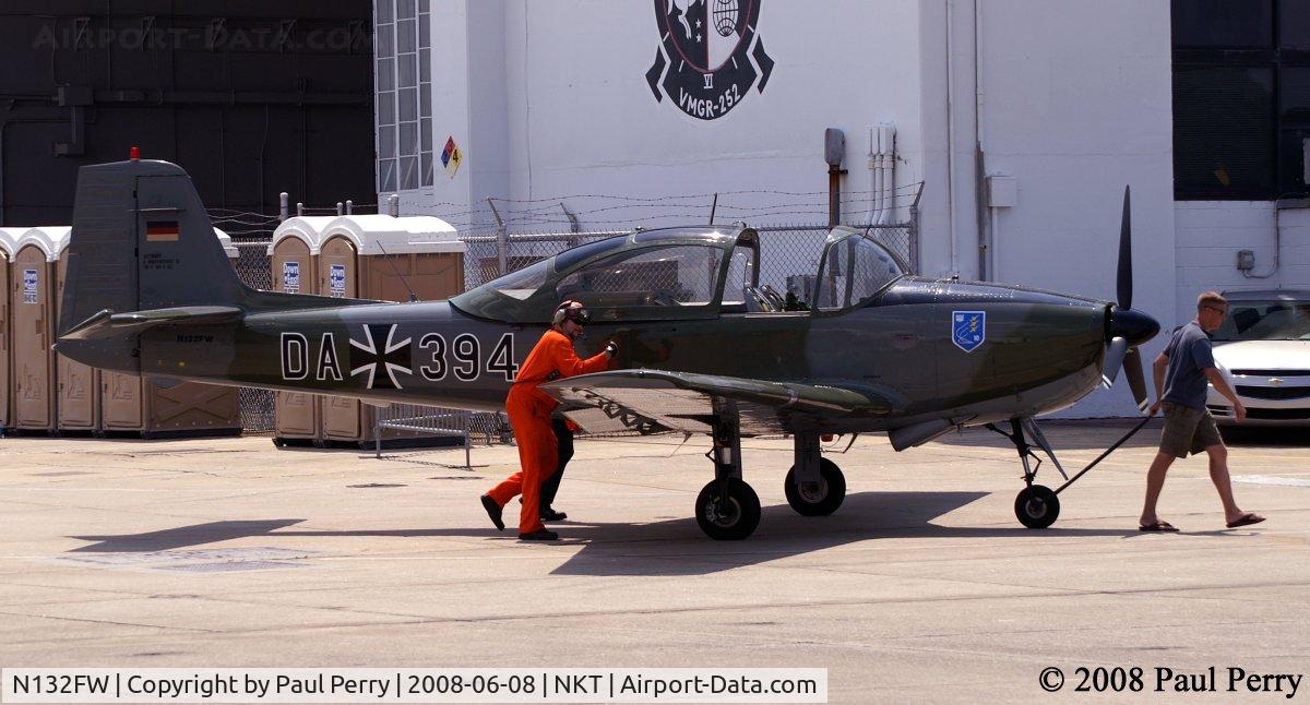 N132FW, 1960 Focke-Wulf FWP-149D C/N 132, Towing her to the hot ramp, the hard way