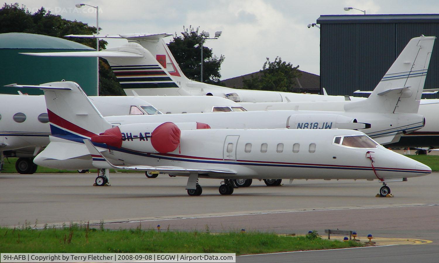9H-AFB, 2007 Learjet 60 C/N 60-327, One of the very few bizjets on the Maltese Aircraft register - seen here at a busy Luton ramp in September 2008