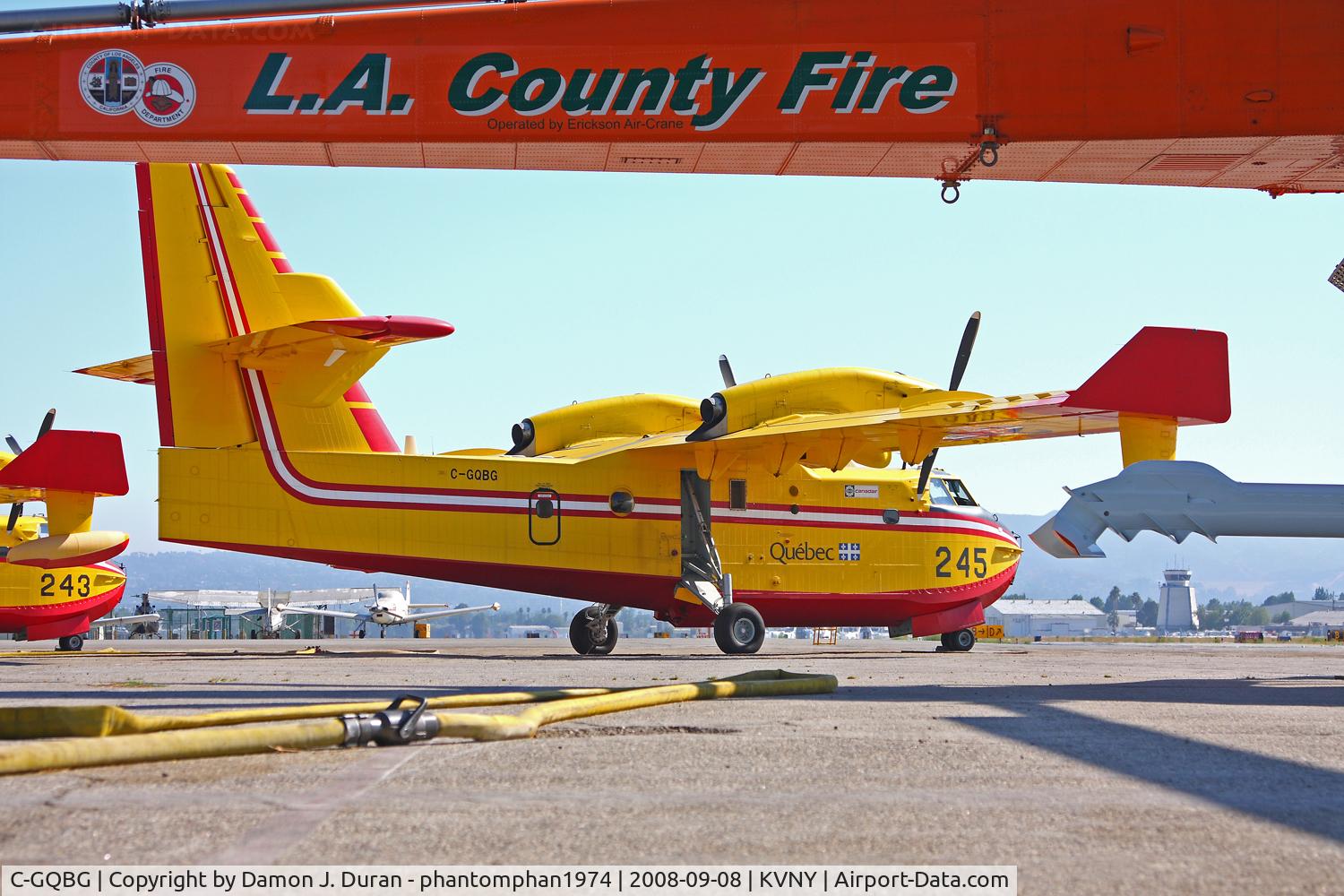 C-GQBG, 1996 Canadair CL-215-6B11 CL-415 C/N 2022, Scooper on stand-by for LA Co Fire at  VNY