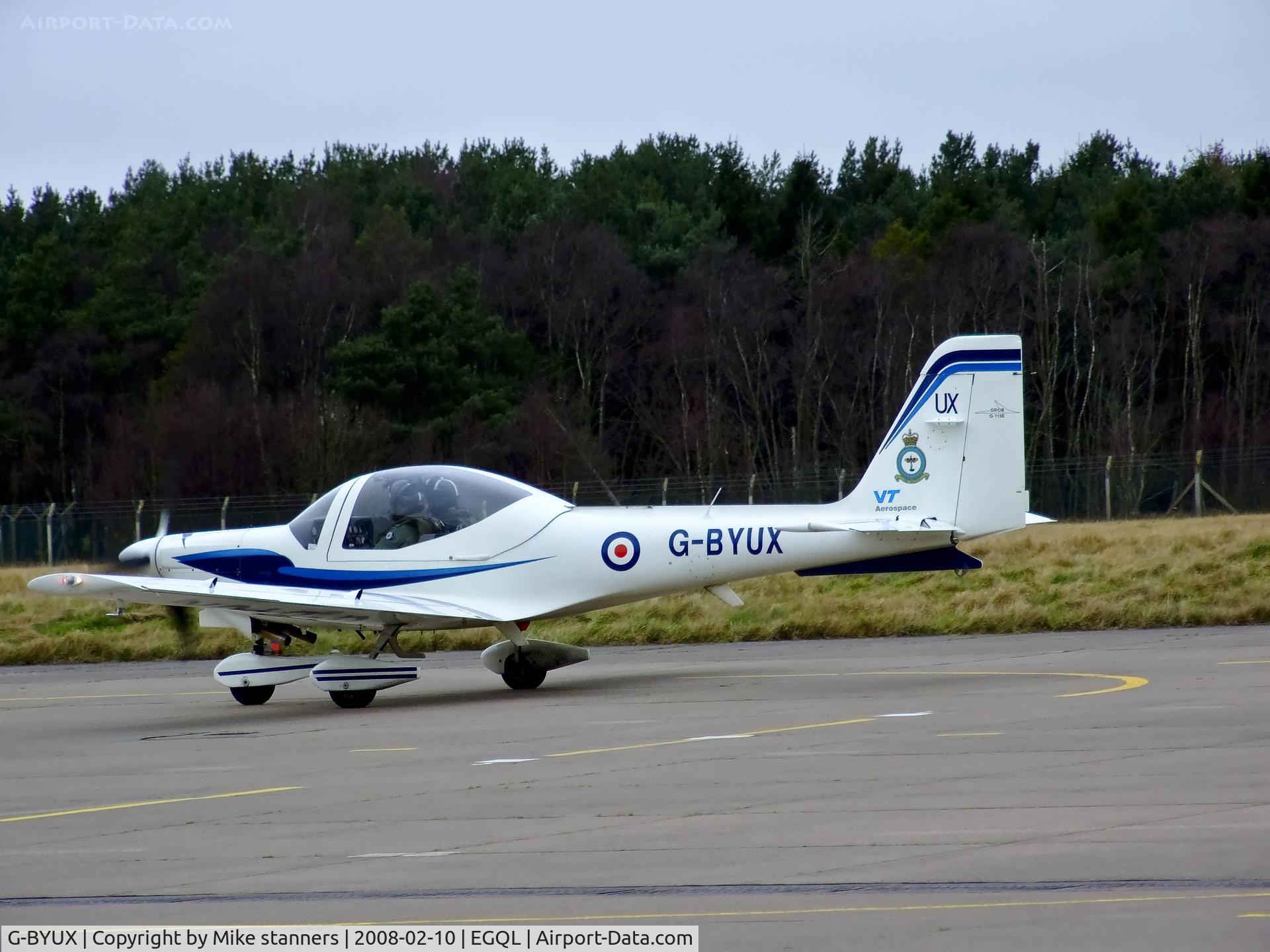 G-BYUX, 2000 Grob G-115E Tutor T1 C/N 82108/E, Tutor from 1EFTS,Taxiing out for a short flight,with Sqn leader Butler at the controls