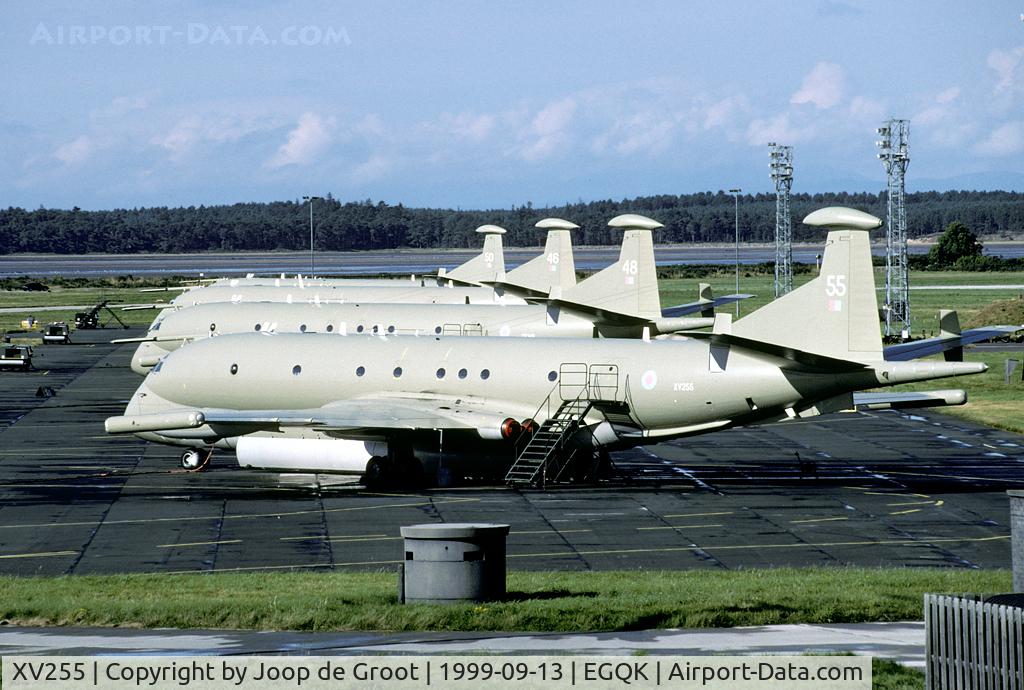 XV255, Hawker Siddeley Nimrod MR.2 C/N 8030, The Nimrods based at Kinloss are parked in the open.