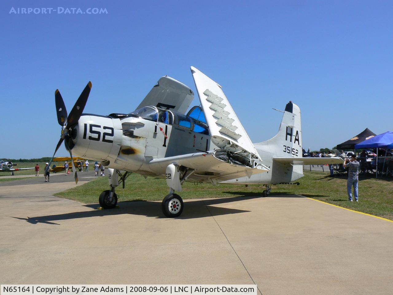 N65164, 1955 Douglas EA-1E Skyraider AD-5W C/N 55-471DH, At the DFW CAF open house 2008 - Warbirds on Parade!