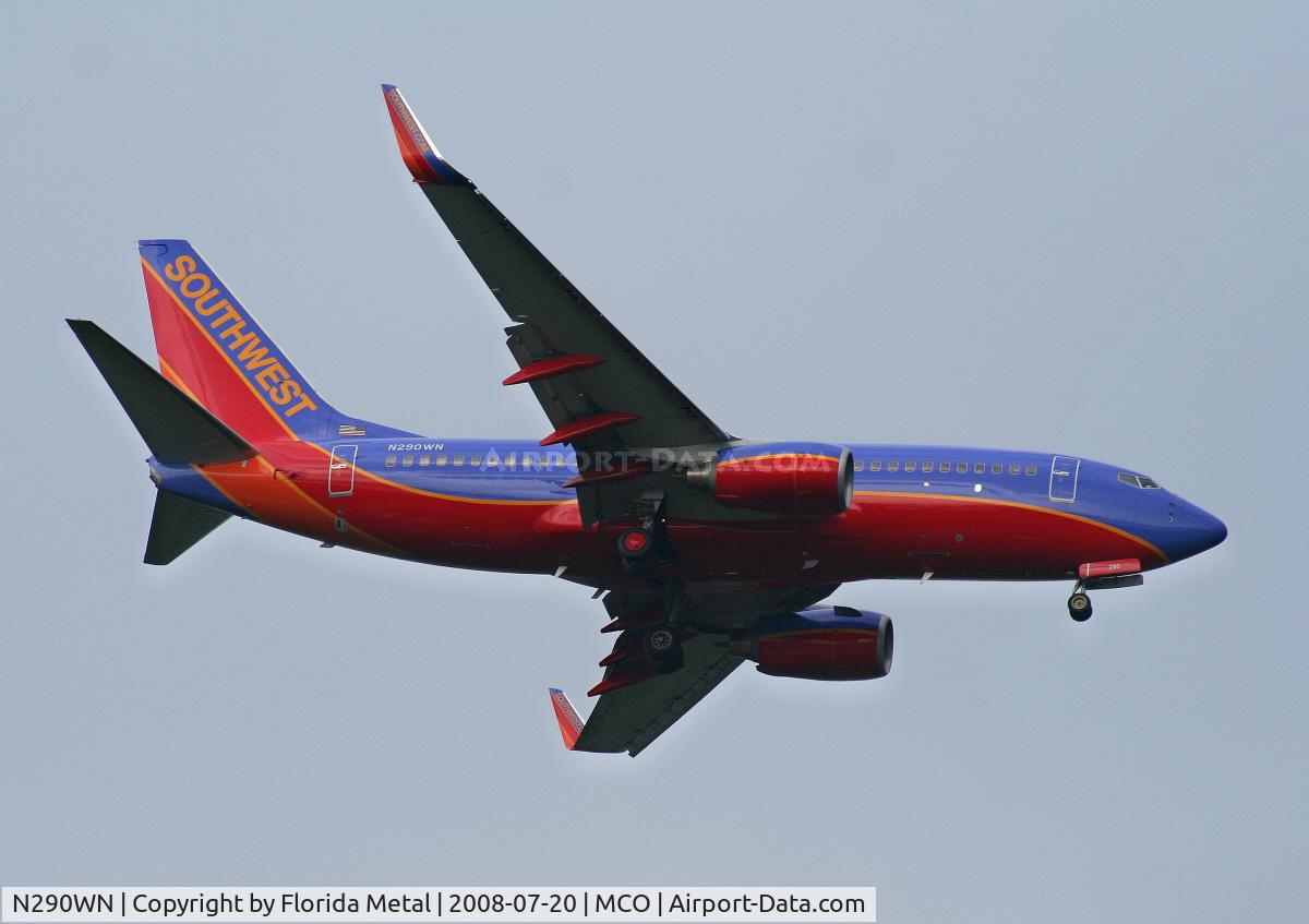N290WN, 2007 Boeing 737-7H4 C/N 36632, Southwest 737-700