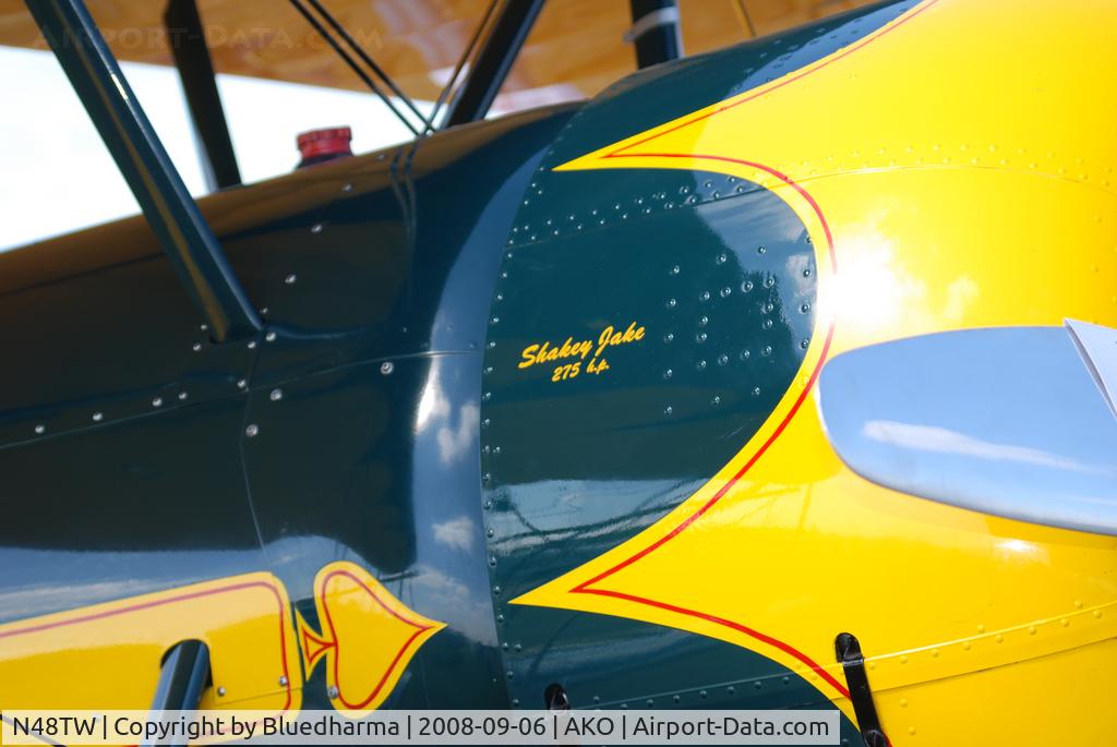 N48TW, 2003 WACO Taperwing T-10 Replica C/N 2501, Parked on display at the National Radial Engine Exhibition event in Akron, Colorado