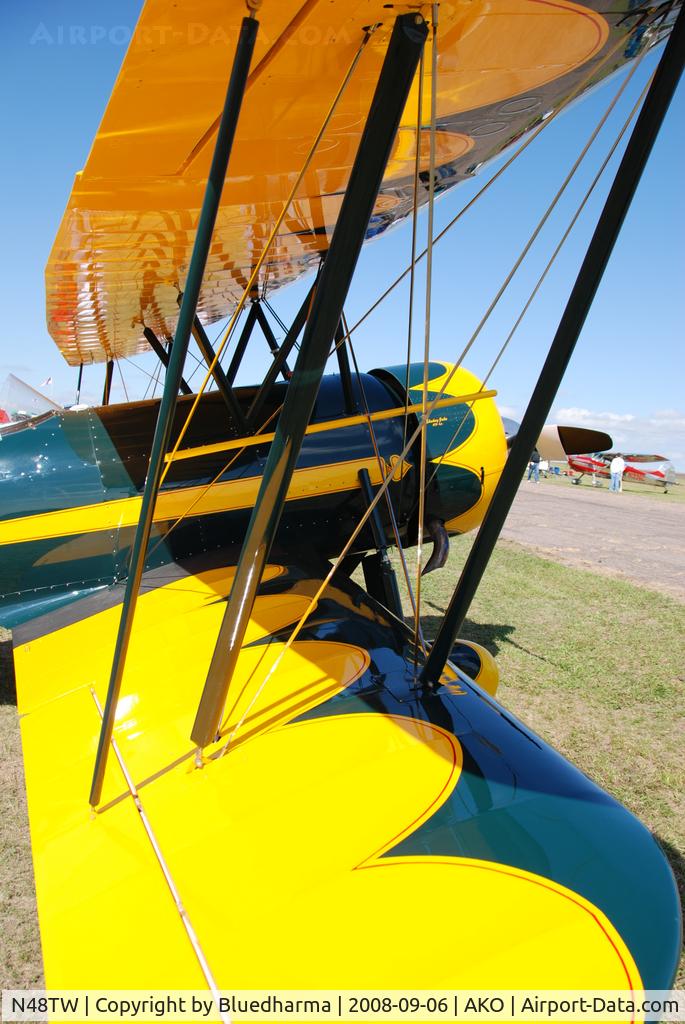 N48TW, 2003 WACO Taperwing T-10 Replica C/N 2501, Parked on display at the National Radial Engine Exhibition event in Akron, Colorado