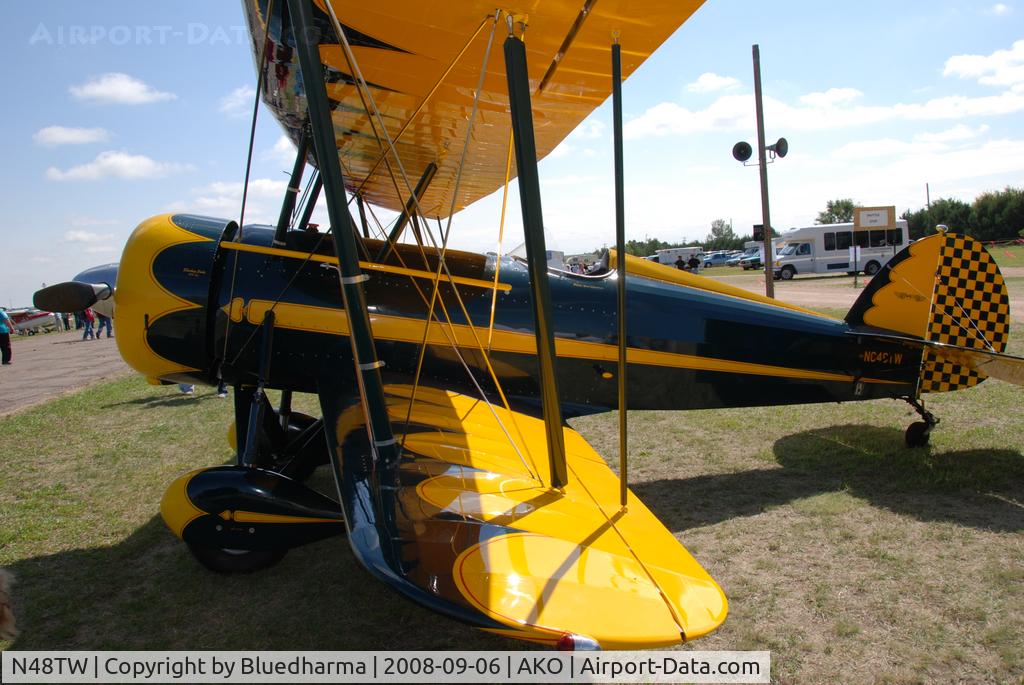 N48TW, 2003 WACO Taperwing T-10 Replica C/N 2501, Parked on display at the National Radial Engine Exhibition event in Akron, Colorado