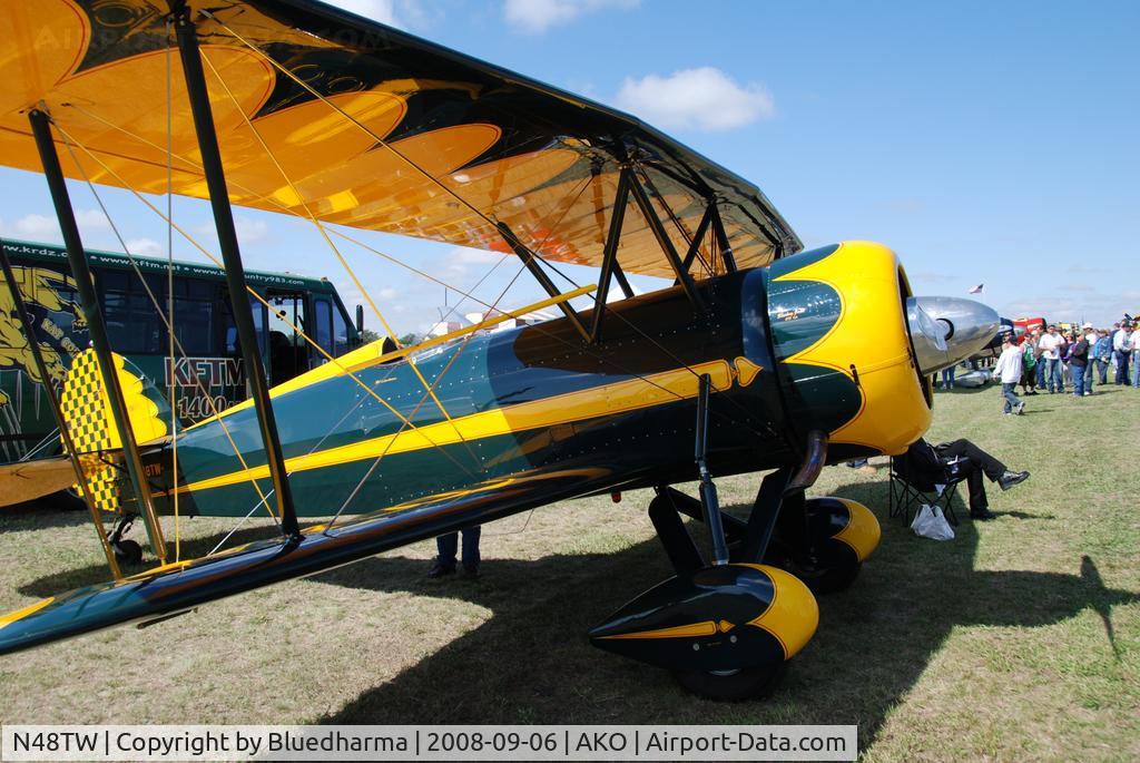 N48TW, 2003 WACO Taperwing T-10 Replica C/N 2501, Parked on display at the National Radial Engine Exhibition event in Akron, Colorado