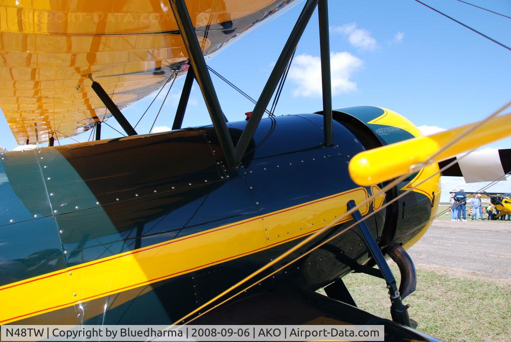 N48TW, 2003 WACO Taperwing T-10 Replica C/N 2501, Parked on display at the National Radial Engine Exhibition event in Akron, Colorado