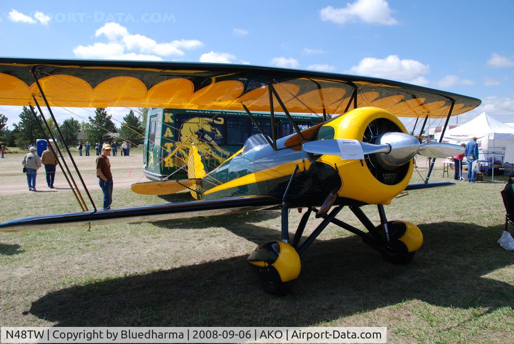 N48TW, 2003 WACO Taperwing T-10 Replica C/N 2501, Parked on display at the National Radial Engine Exhibition event in Akron, Colorado