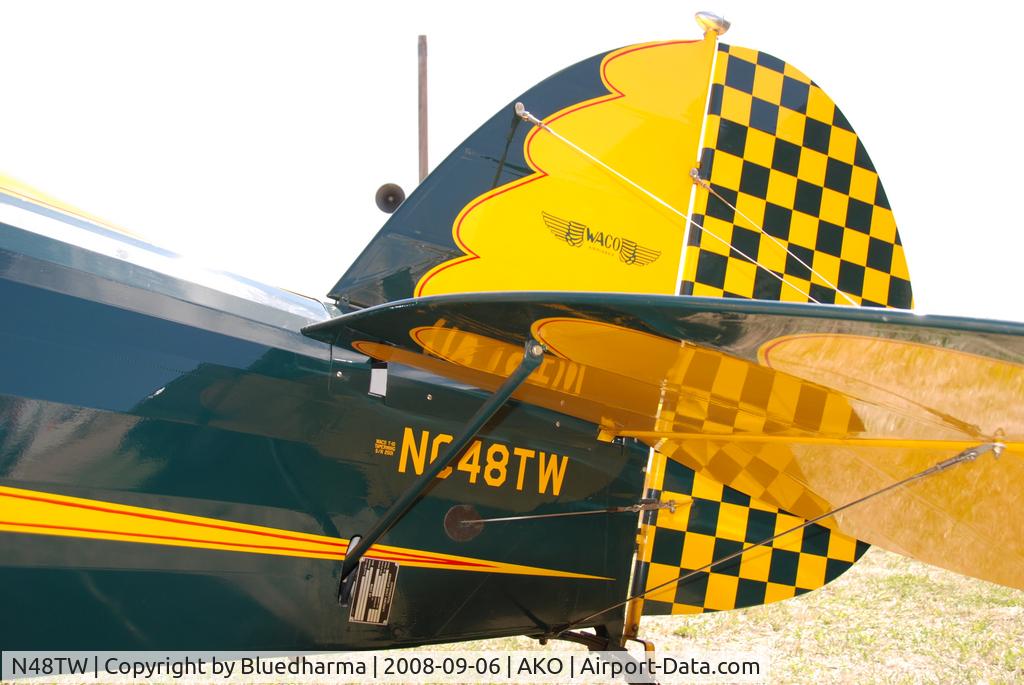 N48TW, 2003 WACO Taperwing T-10 Replica C/N 2501, Parked on display at the National Radial Engine Exhibition event in Akron, Colorado