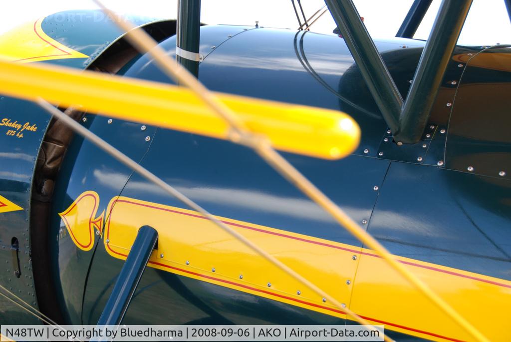 N48TW, 2003 WACO Taperwing T-10 Replica C/N 2501, Parked on display at the National Radial Engine Exhibition event in Akron, Colorado