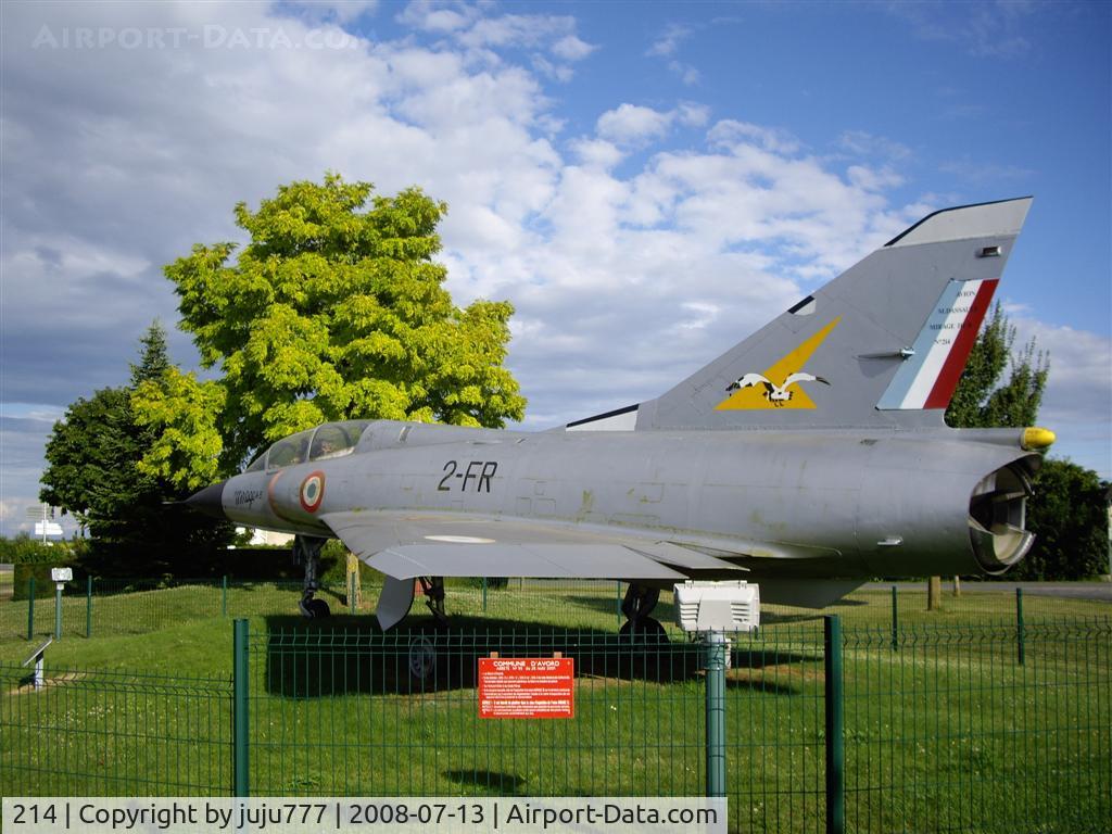 214, Dassault Mirage IIIB C/N 214, on display at Avord town