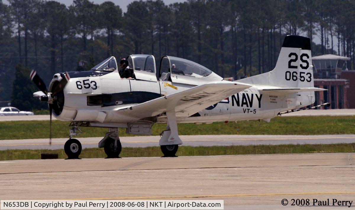 N653DB, 1957 North American T-28C Trojan Trojan C/N 226-230, Taxiing out, in line for the Trojan Horsemen demo