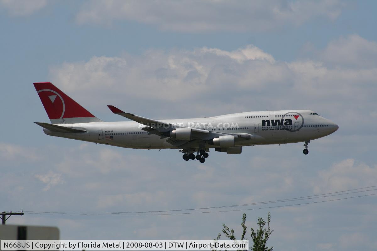 N668US, 1990 Boeing 747-451 C/N 24223, Northwest 747-400