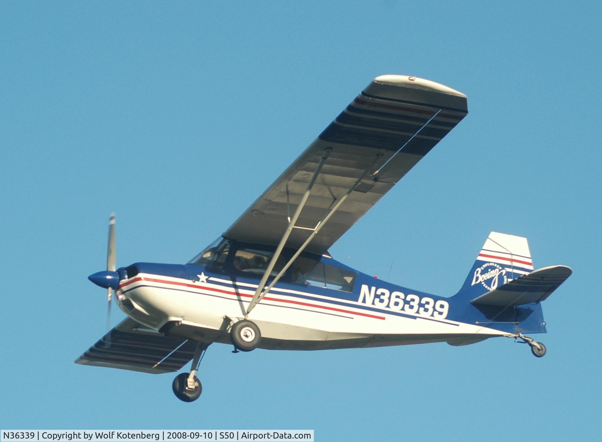 N36339, 1973 Bellanca 7KCAB Citabria C/N 388-73, on final runway 34