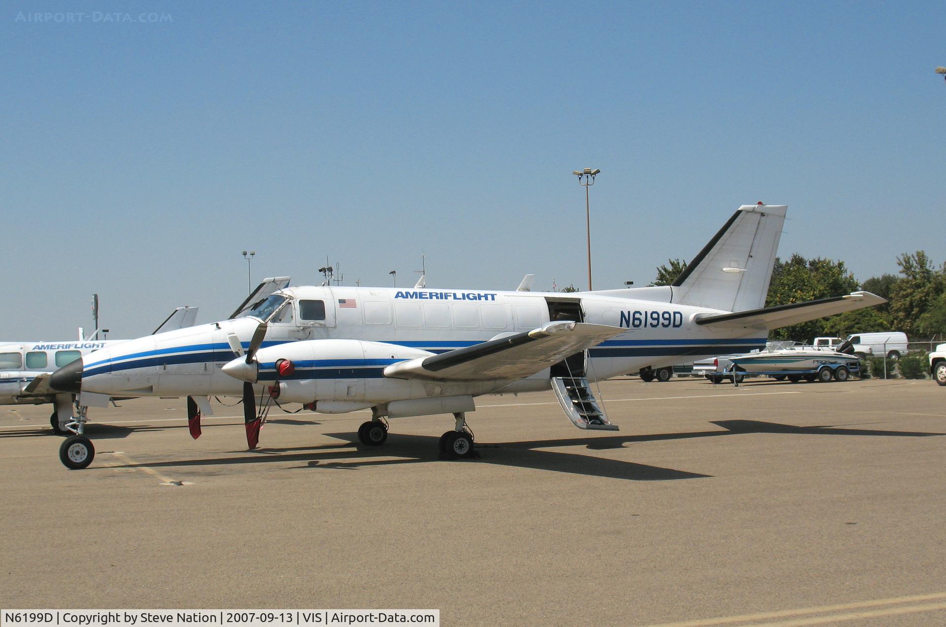 N6199D, 1981 Beech C99 Airliner C/N U-169, Ameriflight 1981 Beech C-99 awaiting small cargo deliveries @ Visalia, CA