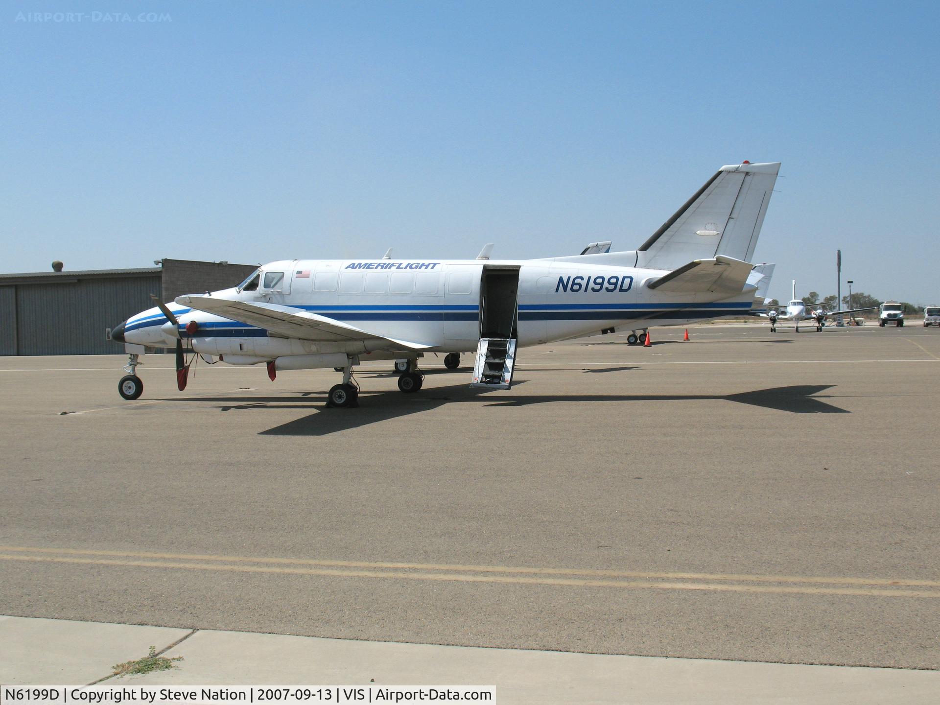 N6199D, 1981 Beech C99 Airliner C/N U-169, Ameriflight 1981 Beech C-99 awaiting small cargo deliveries @ Visalia, CA