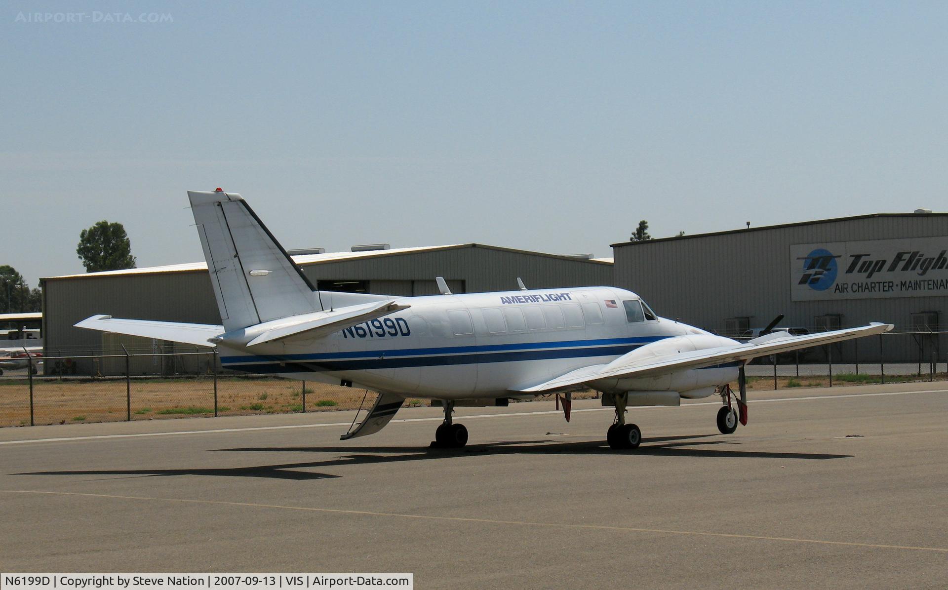 N6199D, 1981 Beech C99 Airliner C/N U-169, Ameriflight 1981 Beech C-99 awaiting small cargo deliveries @ Visalia, CA