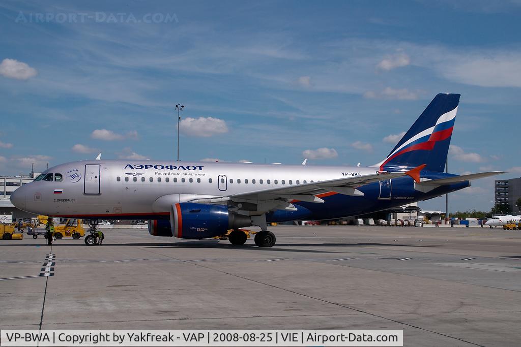 VP-BWA, 2003 Airbus A319-111 C/N 2052, Aerflot Airbus 319