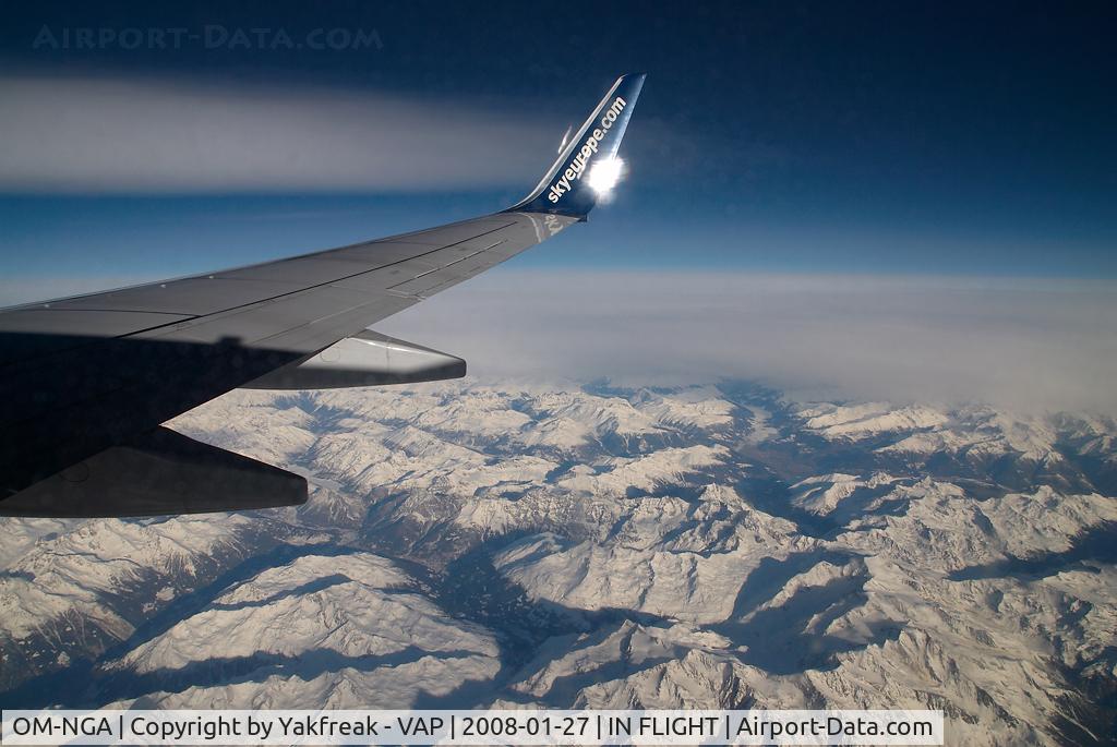 OM-NGA, 2006 Boeing 737-76N C/N 32684, Skyeurope Boeing 737-700 in flight