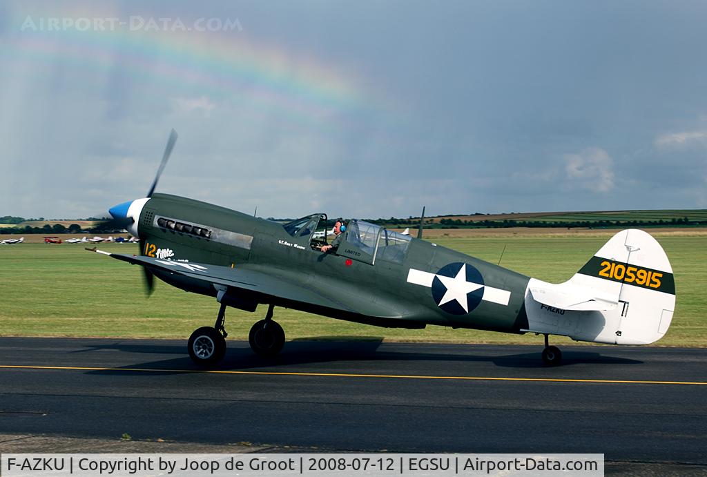 F-AZKU, 1942 Curtiss P-40N Warhawk C/N 29677, The weather during the Flying Legends was as legendary as the airshow itself.