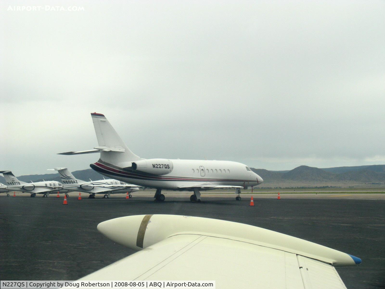 N227QS, 2000 Dassault Falcon 2000 C/N 127, 2000 Dassault Aviation FALCON 2000, two GE & Honeywell CFE-738-1-1B turbofans, 5,918 lb st each. Taken from Beech BONANZA N2111Q taxying.