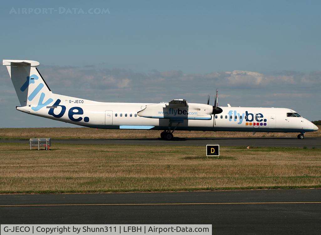 G-JECO, 2006 De Havilland Canada DHC-8-402Q Dash 8 C/N 4126, Arriving from flight and rolling to the gate...