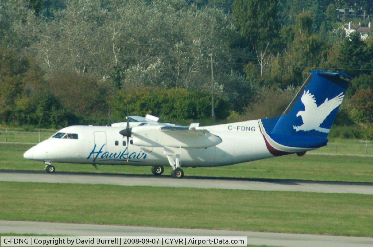 C-FDNG, 1989 De Havilland Canada DHC-8-102 Dash 8 C/N 166, Hawkair - Landing