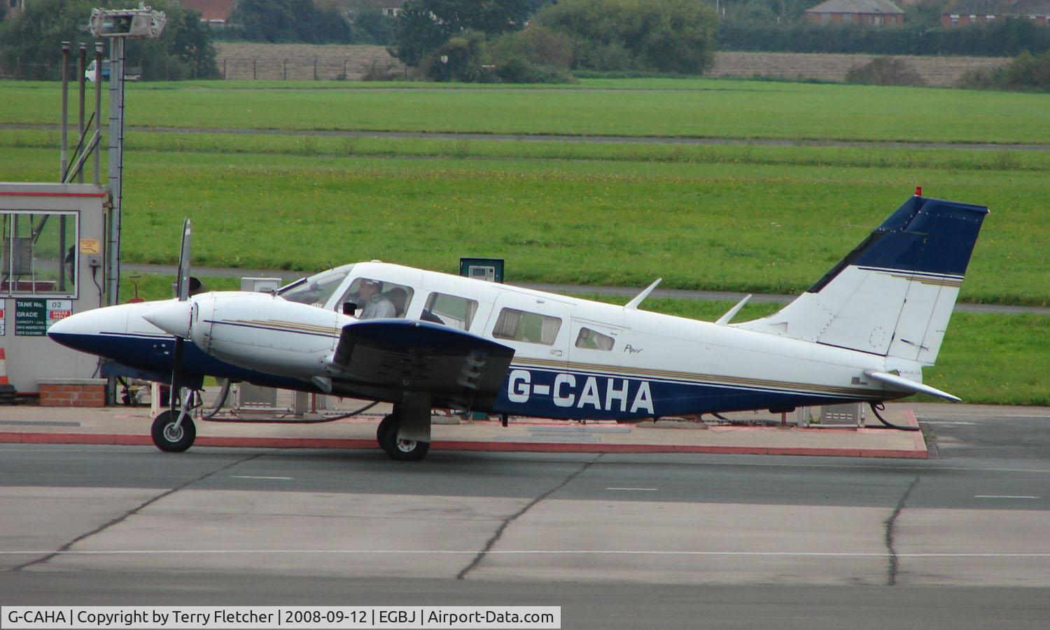 G-CAHA, 1977 Piper PA-34-200T Seneca II C/N 34-7770010, Piper Seneca noted at Gloucestershire Airport  UK in Sept 2008