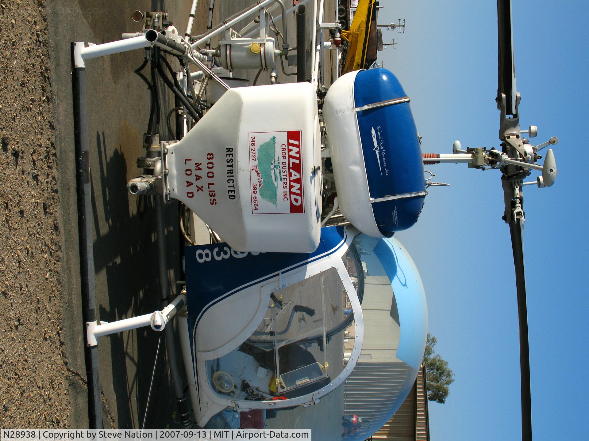 N28938, 1970 Bell 47G-4A C/N 7728, Inland Crop Dusters 1970 Bell 47G-4A as sprayer and in non-standard colors @ Shafter, CA