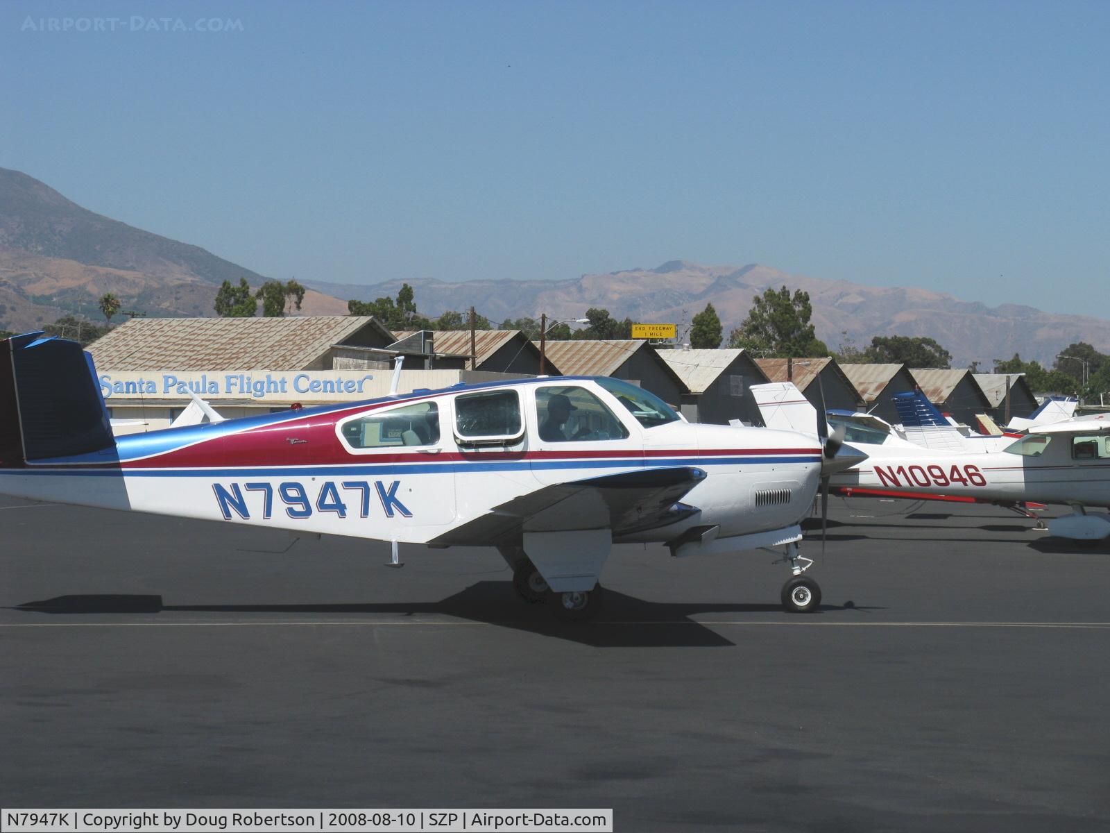 N7947K, 1964 Beech S35 Bonanza C/N D-7457, 1964 Beech S35 BONANZA, Continental IO-520-B 285 Hp, taxi