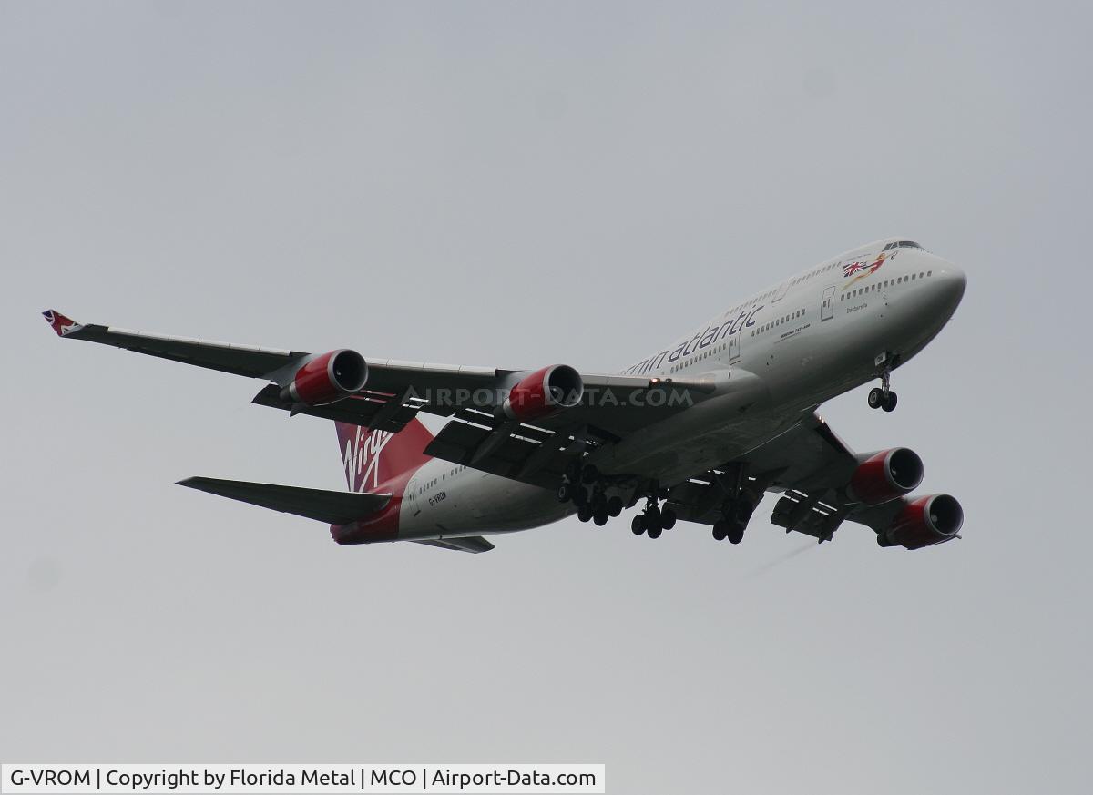 G-VROM, 2001 Boeing 747-443 C/N 32339, Virgin Atlantic 747-400 arriving from LGW