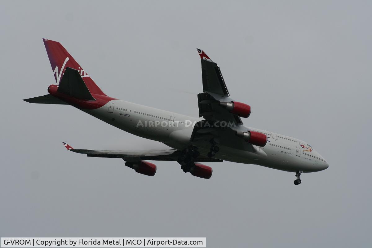 G-VROM, 2001 Boeing 747-443 C/N 32339, Virgin Atlantic 747-400 arriving from LGW