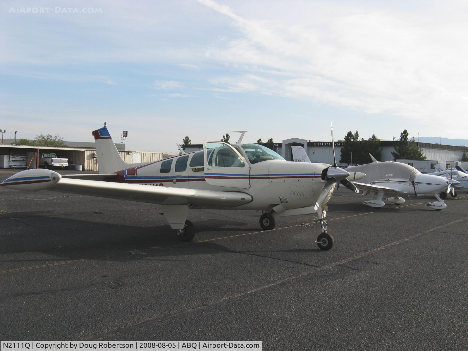 N2111Q, 1969 Beech 36 Bonanza C/N E-135, 1969 Beech 36 BONANZA, Continental IO-550 300 Hp upgrade, at Atlantic Aviation ramp
