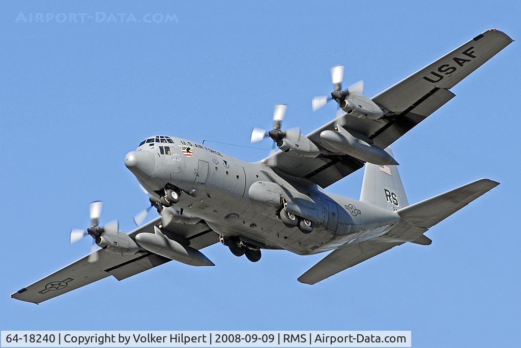 64-18240, Lockheed C-130E Hercules C/N 382-4105, on final at RMS