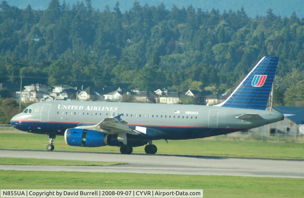 N855UA, 2002 Airbus A319-131 C/N 1737, United Airlines - Landing