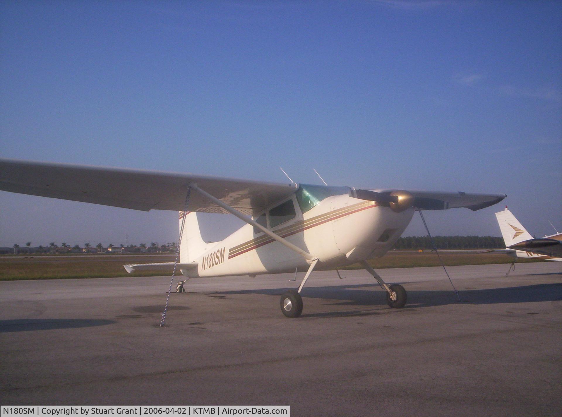 N180SM, 1953 Cessna 180 C/N 30442, Tied Down